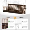 imageVINGLI Upgraded Heavy Duty 880 LBS 4 FT Patio Wooden Porch Swing Solid Fir Wood Outdoor Handing Swing Bench for Garden  Yard  Balcony  Tree RusticRustic