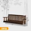 imageVINGLI Upgraded Heavy Duty 880 LBS 4 FT Patio Wooden Porch Swing Solid Fir Wood Outdoor Handing Swing Bench for Garden  Yard  Balcony  Tree RusticRustic