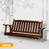 imageVINGLI Upgraded Heavy Duty 880 LBS 4 FT Patio Wooden Porch Swing Solid Fir Wood Outdoor Handing Swing Bench for Garden  Yard  Balcony  Tree RusticRustic