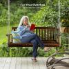 imageVINGLI Upgraded Heavy Duty 880 LBS 4 FT Patio Wooden Porch Swing Solid Fir Wood Outdoor Handing Swing Bench for Garden  Yard  Balcony  Tree RusticRustic