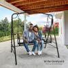imageVINGLI Upgraded Metal Patio Porch Swing 660 LBS Weight Capacity Steel Porch Swing Chair for Outdoors Heavy Duty Garden Swing Bench for Gardens ampamp Yards Pattern 2Aviary1