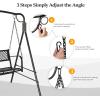 imageVINGLI Upgraded Metal Patio Porch Swing 660 LBS Weight Capacity Steel Porch Swing Chair for Outdoors Heavy Duty Garden Swing Bench for Gardens ampamp Yards Pattern 2Gridback