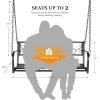 imageVINGLI Upgraded Metal Patio Porch Swing 660 LBS Weight Capacity Steel Porch Swing Chair for Outdoors Heavy Duty Garden Swing Bench for Gardens ampamp Yards Pattern 2Floral