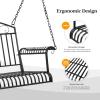 imageVINGLI Upgraded Metal Patio Porch Swing 660 LBS Weight Capacity Steel Porch Swing Chair for Outdoors Heavy Duty Garden Swing Bench for Gardens ampamp Yards Pattern 2Curved