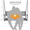 imageVINGLI Upgraded Metal Patio Porch Swing 660 LBS Weight Capacity Steel Porch Swing Chair for Outdoors Heavy Duty Garden Swing Bench for Gardens ampamp Yards Pattern 2Gridback