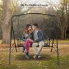 imageVINGLI Upgraded Metal Patio Porch Swing 660 LBS Weight Capacity Steel Porch Swing Chair for Outdoors Heavy Duty Garden Swing Bench for Gardens ampamp Yards Pattern 2Floral