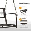 imageVINGLI Upgraded Metal Patio Porch Swing 660 LBS Weight Capacity Steel Porch Swing Chair for Outdoors Heavy Duty Garden Swing Bench for Gardens ampamp Yards Pattern 2Aviary2