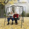 imageVINGLI Upgraded Metal Patio Porch Swing 660 LBS Weight Capacity Steel Porch Swing Chair for Outdoors Heavy Duty Garden Swing Bench for Gardens ampamp Yards Pattern 2Floral