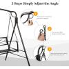 imageVINGLI Upgraded Metal Patio Porch Swing 660 LBS Weight Capacity Steel Porch Swing Chair for Outdoors Heavy Duty Garden Swing Bench for Gardens ampamp Yards Pattern 2Aviary1