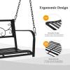 imageVINGLI Upgraded Metal Patio Porch Swing 660 LBS Weight Capacity Steel Porch Swing Chair for Outdoors Heavy Duty Garden Swing Bench for Gardens ampamp Yards Pattern 2Floral