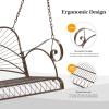 imageVINGLI Upgraded Metal Patio Porch Swing 660 LBS Weight Capacity Steel Porch Swing Chair for Outdoors Heavy Duty Garden Swing Bench for Gardens ampamp Yards Pattern 2Slimline