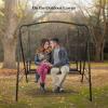 imageVINGLI Upgraded Metal Patio Porch Swing 660 LBS Weight Capacity Steel Porch Swing Chair for Outdoors Heavy Duty Garden Swing Bench for Gardens ampamp Yards Pattern 2Aviary1