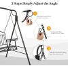 imageVINGLI Upgraded Metal Patio Porch Swing 660 LBS Weight Capacity Steel Porch Swing Chair for Outdoors Heavy Duty Garden Swing Bench for Gardens ampamp Yards Pattern 2Curved