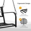 imageVINGLI Upgraded Metal Patio Porch Swing 660 LBS Weight Capacity Steel Porch Swing Chair for Outdoors Heavy Duty Garden Swing Bench for Gardens ampamp Yards Pattern 2Aviary1