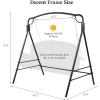 imageVINGLI Upgraded Metal Porch Swing Stand with Antique Bronze Finish Heavy Duty 660 LBS Weight Capacity Steel Swing Frame with Extra Side Bars Powder Coated Hanging Swing Frame Set for OutdoorsAntique Bronze