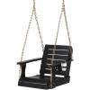 imageVINGLI Heavy Duty 1600 LBS HDPE Porch Swing Outdoor with Rotatable Cup Holder 4 FT Patio Bench Swing with Adjustable Chains 2 Person Hanging Porch Swing Chair for Porch Yard Tree Garden  WhiteBlack
