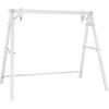 imageVINGLI Heavy Duty 660 LBS Wooden Swing Frame with Extra Bottom Connection Board Upgraded AFrame Porch Swing Bench Stand for Indoor ampamp Outdoor BrownWhite