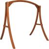 imageVINGLI Heavy Duty Wooden Swing Frame for Adults Kids Strong AFrame Porch Swing Bench Stand for Indoor ampamp Outdoor Curved Arc Top Design Supports Up to 1000 LBSBrown