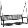 imageVINGLI Upgraded Metal Patio Porch Swing 660 LBS Weight Capacity Steel Porch Swing Chair for Outdoors Heavy Duty Garden Swing Bench for Gardens ampamp Yards Pattern 2Gridback
