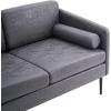 imageVINGLI 52quot W Deep Couches for Living Room Mini Modern Mid Century Tufted Futon Sofa Loveseat Industrial Microfiber 2 BarrelBucket Seater Sofas for Bedroom Office RV Loft Small Spaces Dark Grey