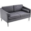 imageVINGLI 52quot W Deep Couches for Living Room Mini Modern Mid Century Tufted Futon Sofa Loveseat Industrial Microfiber 2 BarrelBucket Seater Sofas for Bedroom Office RV Loft Small Spaces Dark Grey