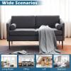 imageVINGLI 52quot W Deep Couches for Living Room Mini Modern Mid Century Tufted Futon Sofa Loveseat Industrial Microfiber 2 BarrelBucket Seater Sofas for Bedroom Office RV Loft Small Spaces Dark Grey
