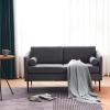 imageVINGLI 52quot W Deep Couches for Living Room Mini Modern Mid Century Tufted Futon Sofa Loveseat Industrial Microfiber 2 BarrelBucket Seater Sofas for Bedroom Office RV Loft Small Spaces Dark Grey
