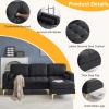 imageVINGLI 858quot Convertible Sectional Sofa with Deep SeatModern Button Tufted L Shape Sectional Couches for Living RoomSectional Sofas with Reversible Chaise Linen Fabric Black