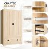 imageVINGLI 38quot Wide White Armoire Wardrobe with Hanging Rod Shelves Drawer  Freestanding Closet for Bedroom Dorm  21quotD x 38quotW x 65quotHOak