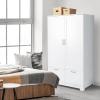 imageVINGLI 38quot Wide White Armoire Wardrobe with Hanging Rod Shelves Drawer  Freestanding Closet for Bedroom Dorm  21quotD x 38quotW x 65quotHWhite