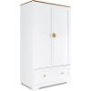 imageVINGLI 38quot Wide White Armoire Wardrobe with Hanging Rod Shelves Drawer  Freestanding Closet for Bedroom Dorm  21quotD x 38quotW x 65quotHWhite