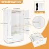 imageVINGLI 38quot Wide White Armoire Wardrobe with Hanging Rod Shelves Drawer  Freestanding Closet for Bedroom Dorm  21quotD x 38quotW x 65quotHWhite