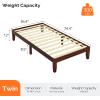 imageVINGLI 12 in Classic Solid Wood Twin Platform Bed Frame with Storage Space UnderneathSturdy Wooden Bed Slat Support Minimalist Design No Box Spring NeededEasy AssemblyNatural PineEspressoEspresso