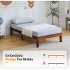 imageVINGLI 12 in Classic Solid Wood Twin Platform Bed Frame with Storage Space UnderneathSturdy Wooden Bed Slat Support Minimalist Design No Box Spring NeededEasy AssemblyNatural PineEspressoEspresso