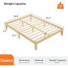 imageVINGLI 12 in Classic Solid Wood Twin Platform Bed Frame with Storage Space UnderneathSturdy Wooden Bed Slat Support Minimalist Design No Box Spring NeededEasy AssemblyNatural PineEspressoNatrual Oak