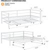 imageVINGLI Daybed with Pop Up Trundle Heavy Duty Metal Twin Bed with Trundle No Box Spring Needed BlackWhite