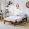 imageVINGLI 12 in Classic Solid Wood Twin Platform Bed Frame with Storage Space UnderneathSturdy Wooden Bed Slat Support Minimalist Design No Box Spring NeededEasy AssemblyNatural PineEspressoEspresso