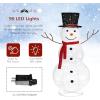 imageVINGLI 4ft Lighted Christmas Snowman Outdoor Decorations Weather Proof Prelit Snowman Christmas Ornament Indoor Home Yard Decor Prelit 90 LED Lights with Stakes Secured