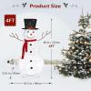 imageVINGLI 4ft Lighted Christmas Snowman Outdoor Decorations Weather Proof Prelit Snowman Christmas Ornament Indoor Home Yard Decor Prelit 90 LED Lights with Stakes Secured
