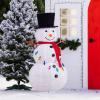 imageVINGLI Snowman Outdoor Christmas Decorations with 90 LED Lights Lighted Snowman with Top Hat Holiday Ornaments Yard Decor for Home Lawn and Front Yard4 FT4FT Plush Snowman