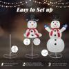 imageVINGLI Snowman Outdoor Christmas Decorations with 90 LED Lights Lighted Snowman with Top Hat Holiday Ornaments Yard Decor for Home Lawn and Front Yard4 FT6FT SnowmanBlue Gloves