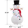 imageVINGLI Snowman Outdoor Christmas Decorations with 90 LED Lights Lighted Snowman with Top Hat Holiday Ornaments Yard Decor for Home Lawn and Front Yard4 FT4FT Plush Snowman