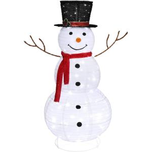 imageVINGLI Snowman Outdoor Christmas Decorations with 90 LED Lights Lighted Snowman with Top Hat Holiday Ornaments Yard Decor for Home Lawn and Front Yard4 FT4FT SnowmanBare Branches