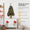 imageVINGLI 3ft Prelit Artificial Christmas Tree Mini Tabletop Xmas Tree with 150 Branches Tips for Christmas Party Home Indoor Decoration Battery Operated