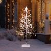 imageVINGLI 4ft Prelit Artificial Lighted Christmas Tree with 80 Warm White Lights Xmas Tree Holiday Party Decorations with Sturdy Metal Stand
