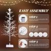 imageVINGLI 4ft Prelit Artificial Lighted Christmas Tree with 80 Warm White Lights Xmas Tree Holiday Party Decorations with Sturdy Metal Stand