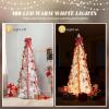 imageVINGLI 6ft Pre lit Pop Up Christmas Tree with Lights PreDecorated Artificial Pencil Xmas Tree Collapsible Christmas Tree Holiday Party Decorations RedampampGoldRed  White