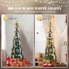 imageVINGLI 6ft Pre lit Pop Up Christmas Tree with Lights PreDecorated Artificial Pencil Xmas Tree Collapsible Christmas Tree Holiday Party Decorations RedampampGoldGold  Silver