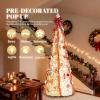 imageVINGLI 6ft Pre lit Pop Up Christmas Tree with Lights PreDecorated Artificial Pencil Xmas Tree Collapsible Christmas Tree Holiday Party Decorations RedampampGoldRed  White