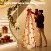 imageVINGLI 6ft Pre lit Pop Up Christmas Tree with Lights PreDecorated Artificial Pencil Xmas Tree Collapsible Christmas Tree Holiday Party Decorations RedampampGoldRed  White